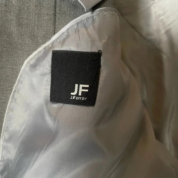 J.Ferrar Men's Sport Coat Blazer Two Button Gray Polyester Blend Slim Fit Sz 44L - Picture 6 of 6